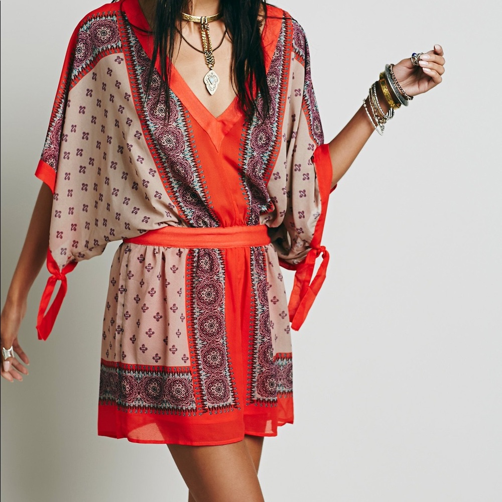 FREE PEOPLE Santa Cruz Paisley Boho Mini Dress XS